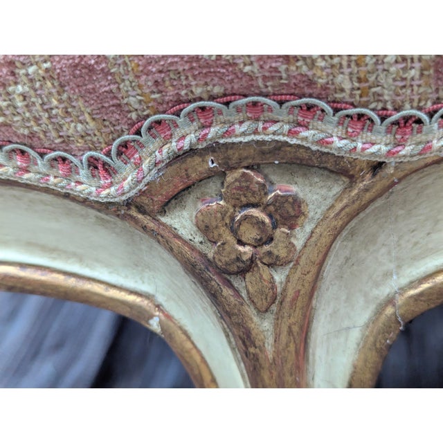 Antique Classic Roccoco /Louis XV Style French Boudoir Settee (Pillows Sold Seperately) For Sale - Image 4 of 12