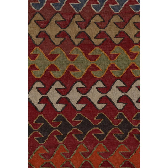 1950s Vintage Afghani Tribal Kilim Rug With Geometric Patterns For Sale In New York - Image 6 of 7