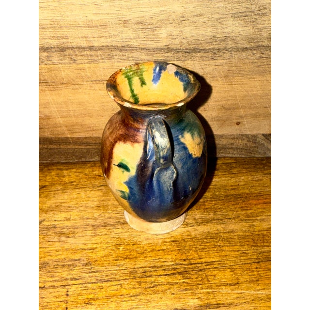 Late 19th Century Rare Antique Miniature Strasburg, Va Multi Glazed Redware Pitcher 2.5” C. 1890’s For Sale - Image 5 of 11