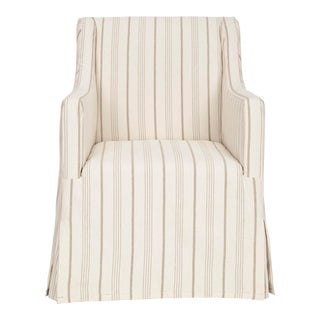 Slipcover Chair in Beige & Java For Sale