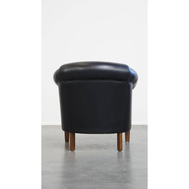 English Black Cowhide Club Chair For Sale - Image 4 of 12