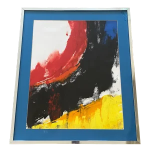 1978 "Arizona Apache" Abstract Acrylic Print by Hilda Goldbatt Gorenstein, Framed