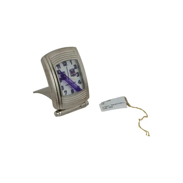 Mid 20th Century Mauboussin Fouga Stainless Steel Travel Clock Iob For Sale - Image 9 of 12