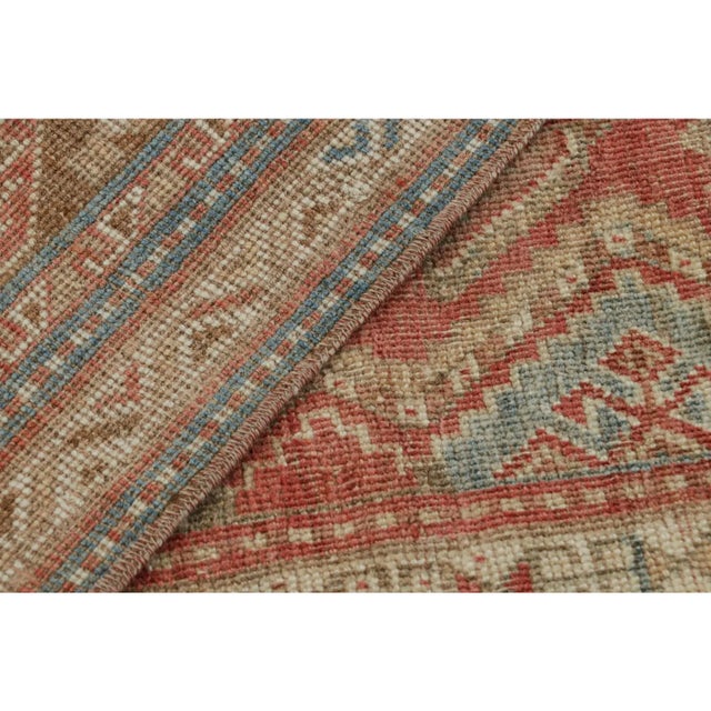 Textile Vintage Ersari Rug in Red With Blue and Beige-Brown Patterns, From Rug & Kilim For Sale - Image 7 of 7