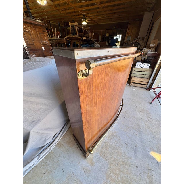 Wood Early 20th Century French Walnut Art Deco Style Dry Bar For Sale - Image 7 of 16