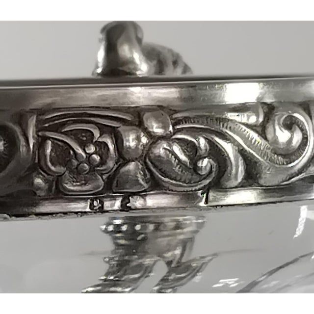 Metal Sterling Silver and Val Saint Lambert Glass Flower Vase For Sale - Image 7 of 7