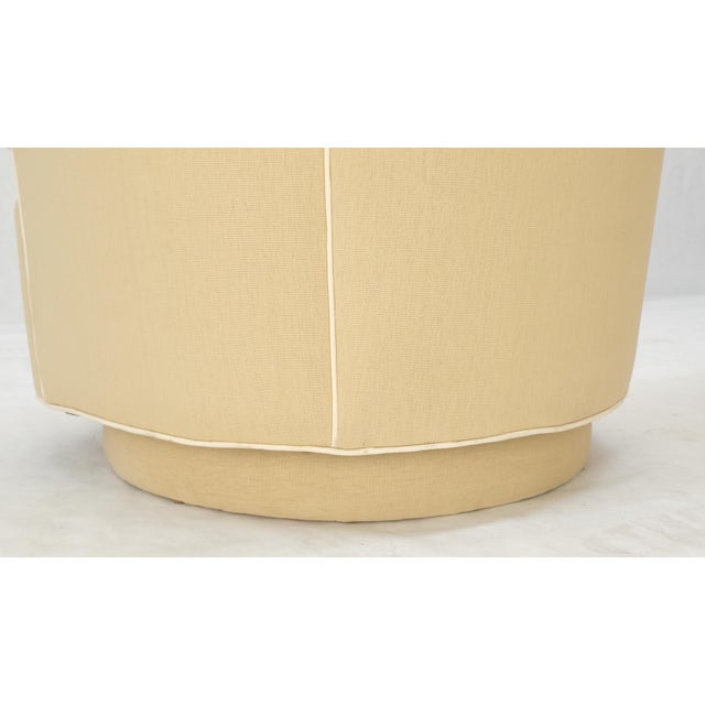 Pair of New Linen Upholstery Round Swivel Tub Barrel Back Chairs Baughman MINT! For Sale - Image 13 of 17