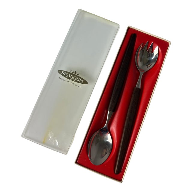 Teak Salad Servers from Skaugum, Set of 2 For Sale