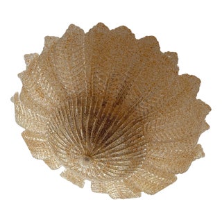 Il Sole Chandelier with Honey Colored Murano Glass Feather Prisms For Sale