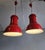 Red Metal Pendant Lamps from Fontana Arte, 1970s, Set of 2 For Sale - Image 4 of 8