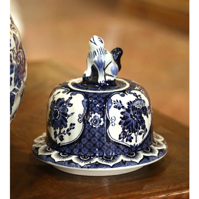 Mid-Century Dutch Delft Blue & White Covered Ginger Jar by Boch For Sale - Image 4 of 7