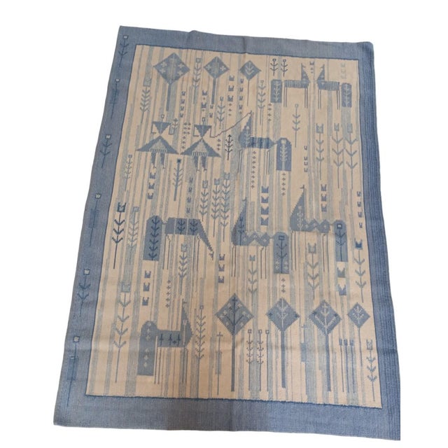 Vintage Swedish Hand-Woven Rölakan Rug, 1960s For Sale - Image 14 of 15