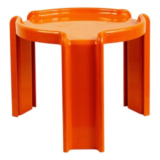 Space Age Orange Plastic Coffee Table attributed to Giotto Stoppino for Kartell, Italy, 1970s For Sale