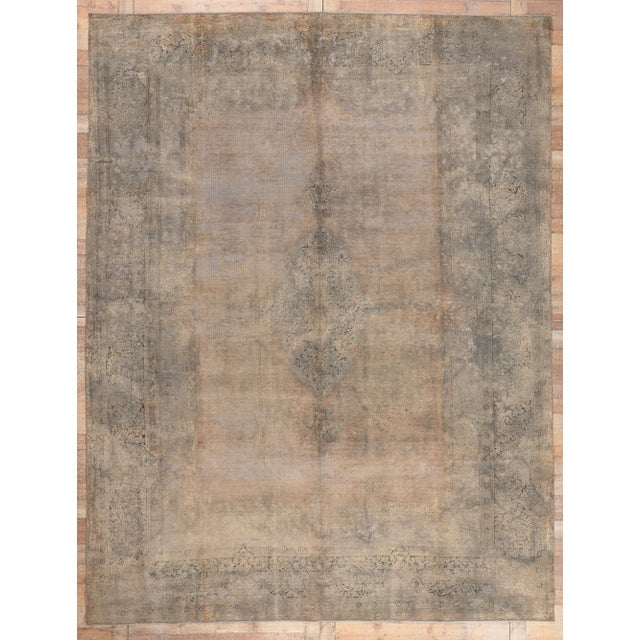 Mid 20th Century Vintage Turkish Modern Industrial Rug - 09'10 X 12'11 For Sale - Image 9 of 9