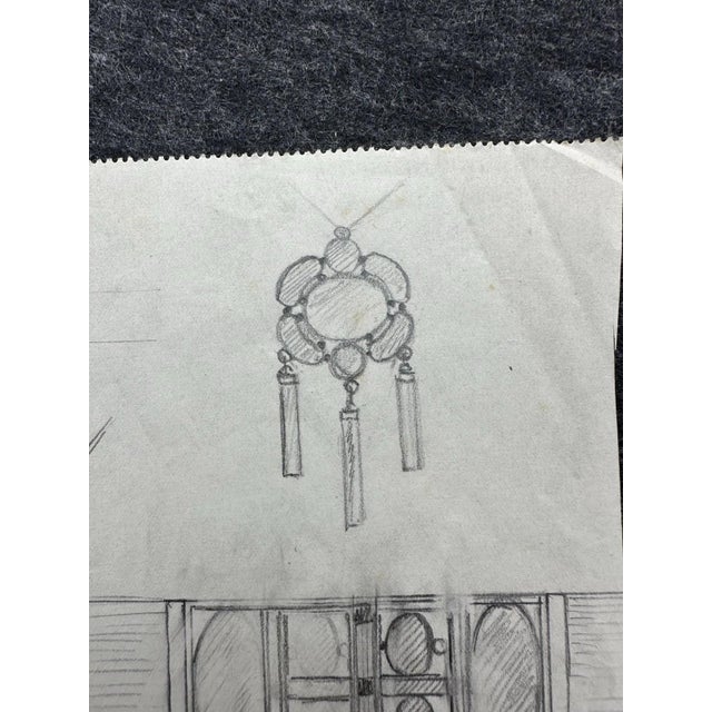 Black Carl Heinz Berberich, Jewelry Design Drawing, 1920s, Gouache For Sale - Image 8 of 13