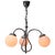 1950s French Art Deco Nickel-Plated 3-Arm Chandelier with White Opaline Glass Globes For Sale - Image 5 of 10