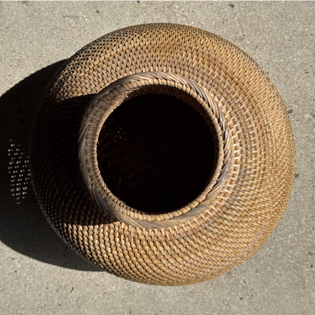 Indonesian Wickerwork Jar Basket For Sale - Image 14 of 18