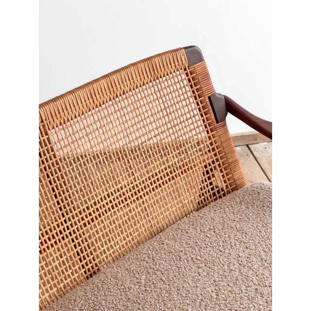 Mid-Century Modern 400 Series Sofa in Teak with Wickerwork Backrest by Hartmut Lohmeyer for Wilkhahn, Germany, 1950s For Sale - Image 18 of 18