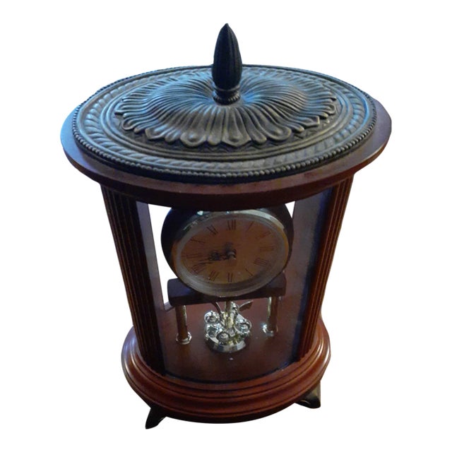 Vintage Bombay Cherry Wood Anniversary Mantle Clock For Sale