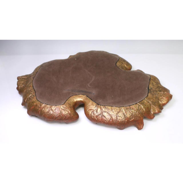 Large Italian 'Golden Age' Polychrome Leaf Form Center Piece, Tray With Dragonflies & Insects For Sale - Image 10 of 10