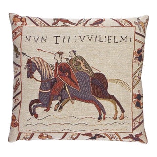 Bayeux Messengers Tapestry Cushion With Feather Filler - 46x46cm (18"x18") For Sale