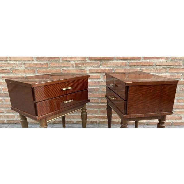 1960s Vintage Wood Nightstands, 1970s, Set of 2 For Sale - Image 5 of 12