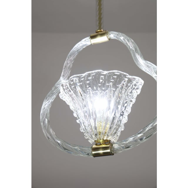 1940s Charming Ercole Barovier Art Deco Chandelier, "Bullicante" Glass Murano For Sale - Image 9 of 17