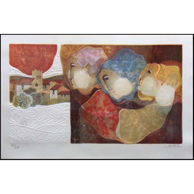 "Maternitat Natural Pau" by Alvar Original Limited Edition Lithograph on Paper Hand signed by the artist Art Size: 25" x...