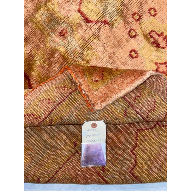 1850s Antique Tribal Turkish Oushak Rug - 12'10'' X 7'10'' For Sale - Image 4 of 9