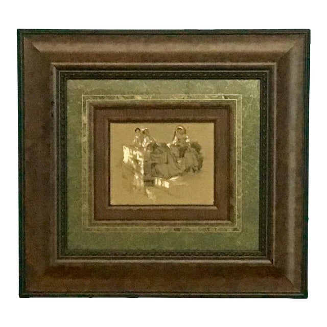 Antique Watercolor on Paper by Teodoro Declere (1816-1867) For Sale