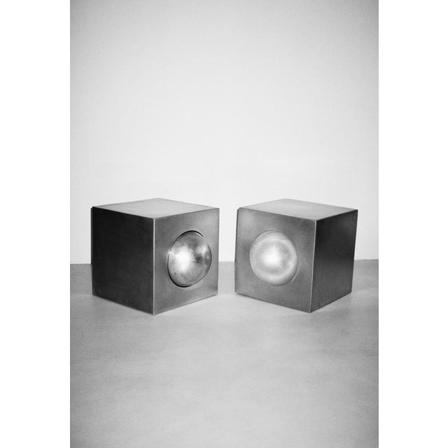 Alea Decorative Small Object 2 in Brushed Stainless Steel by Valeria Vasi For Sale - Image 4 of 12