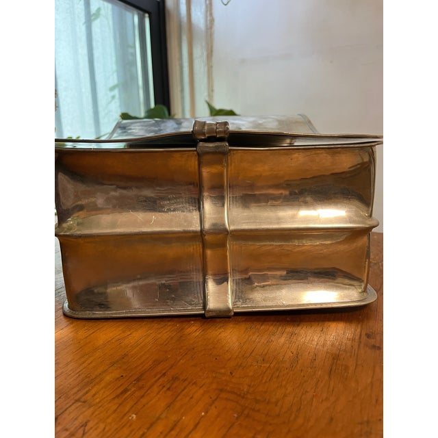 Metal Vintage Jean Goardere Pewter Letter and File Holder Sleek Desk Organizer Made in France For Sale - Image 7 of 12
