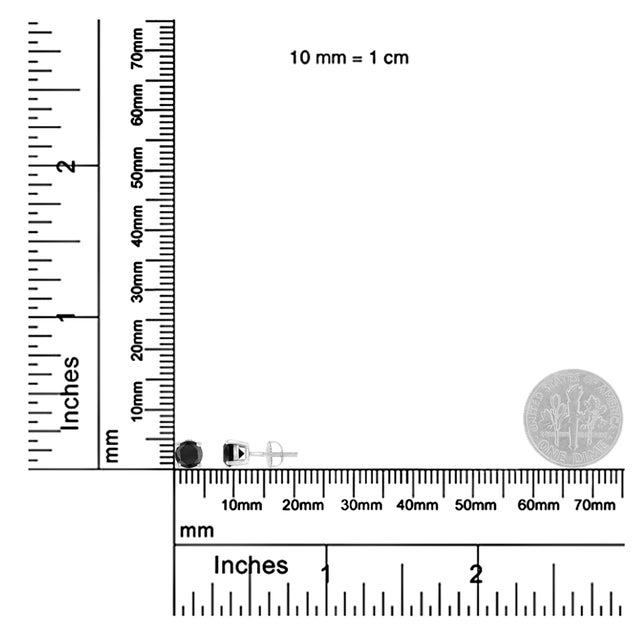 .925 Sterling Silver 2.00 Cttw Round Brilliant-Cut Black Diamond Classic 4-Prong Stud Earrings with Screw Backs, A Pair For Sale In New York - Image 6 of 6