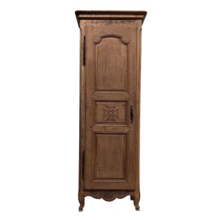 Antique Cherrywood Bonnetière with Clock For Sale