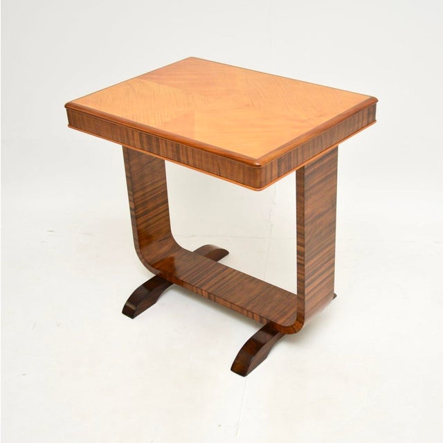 Art Deco Satin Birch and Walnut Occasional Side Table, 1930s For Sale - Image 4 of 11