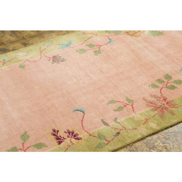 Art Deco Contemporary Chinese Deco Style Floral Wool Runner by Rug & Kilim For Sale - Image 3 of 9