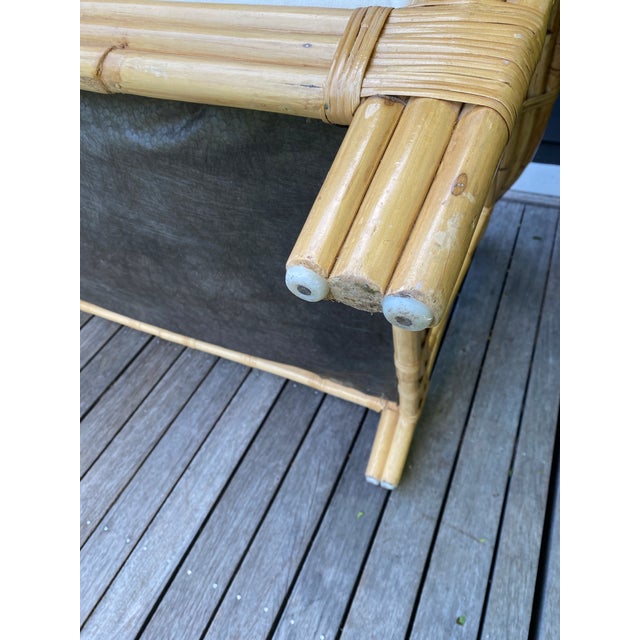 Late 20th Century Ralph Lauren Upholstered Bamboo Settee For Sale In New York - Image 6 of 13