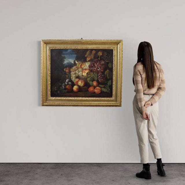 Italian Artist, Still Life with Fruit, 1670, Oil on Canvas, Framed For Sale - Image 3 of 16