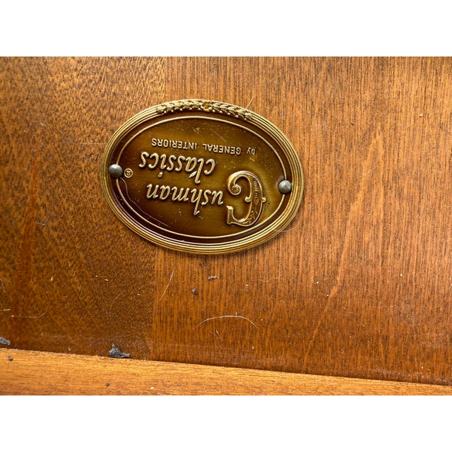 Vintage Cushman Colonial Creations Farmhouse Style Solid Maple Sawbuck Table With Trestle Base With 2 Leaves For Sale - Image 9 of 17