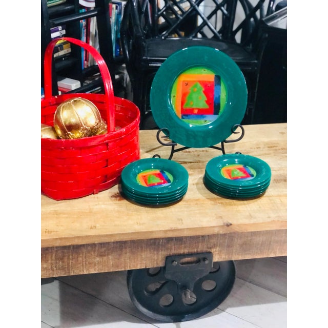 Christmas Dibbern Glass Plates Made in Germany- 13 Pieces For Sale - Image 4 of 10