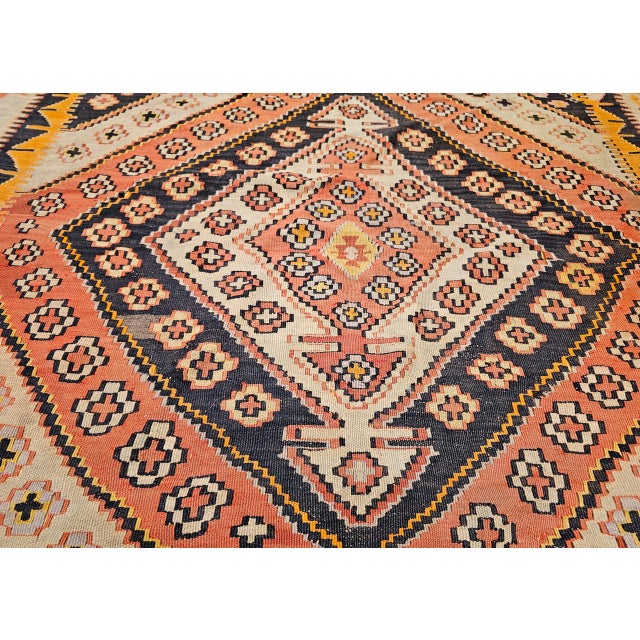 Vintage Turkish Kilim Wide Runner, Handwoven Wool, Medallion Pattern, 6x13 For Sale - Image 12 of 16