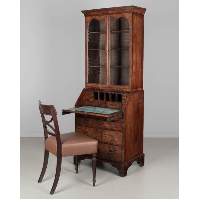 18th Century English Walnut Bureau Bookcase, or Secretary Desk For Sale - Image 4 of 13