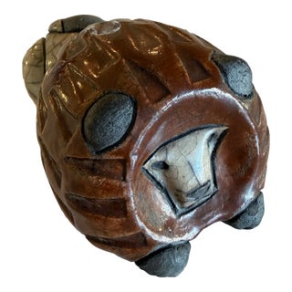 Gerhard De Beer "Crazy Clay" Raku Pottery Lion For Sale