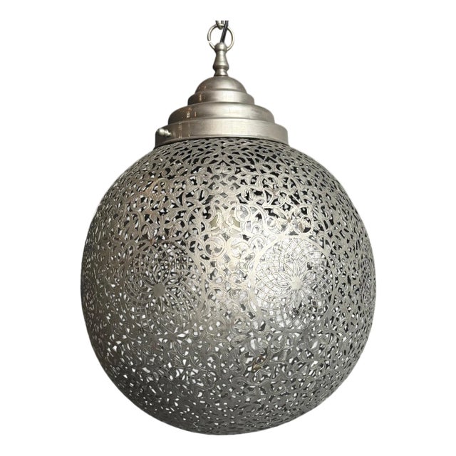 Vintage Nickel Globe Syra Pendant Light For Sale