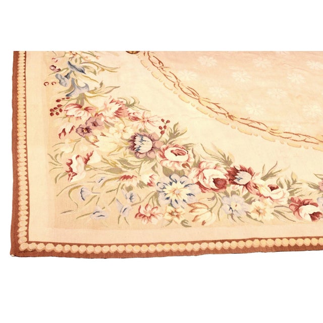 Floral Tapestry in Aubusson Style, Late 19th Century For Sale - Image 3 of 5