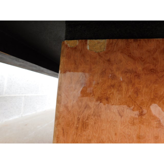 Custom Italian Burl Wood Art Deco Influence 2 Pc Cocktail Table 42" X 42" For Sale - Image 9 of 18
