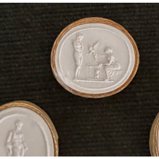 Antique Italian Grand Tour Plaster Intaglios - Set of 6 (Group #6) For Sale - Image 10 of 14