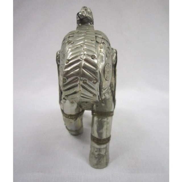 Figurative Boho India Silver Elephant Figure For Sale - Image 3 of 7