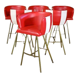 Mid 20th Century Six Tall Stools