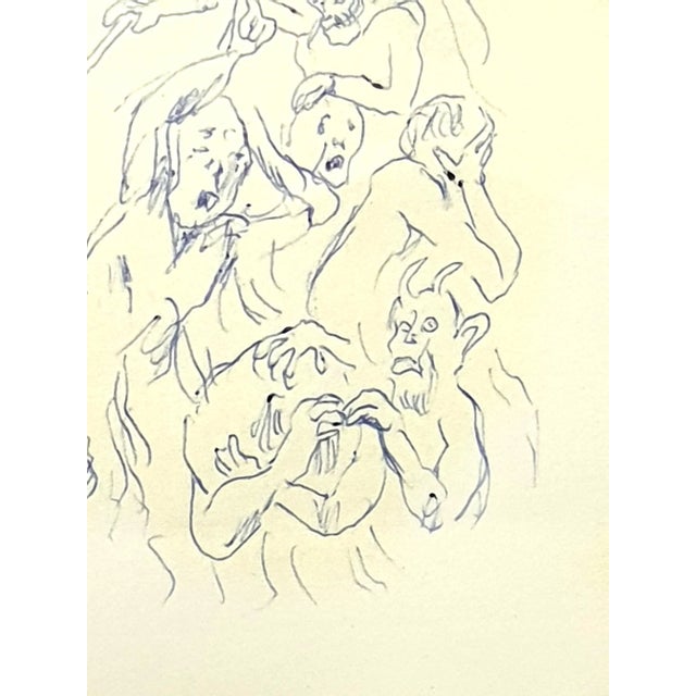 Tsuhugaru Foujita - Fear - Original Drawing 1957 For Sale - Image 4 of 7